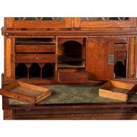 A Federal Inlaid Mahogany and Tambour-Front Desk-and-Bookcase