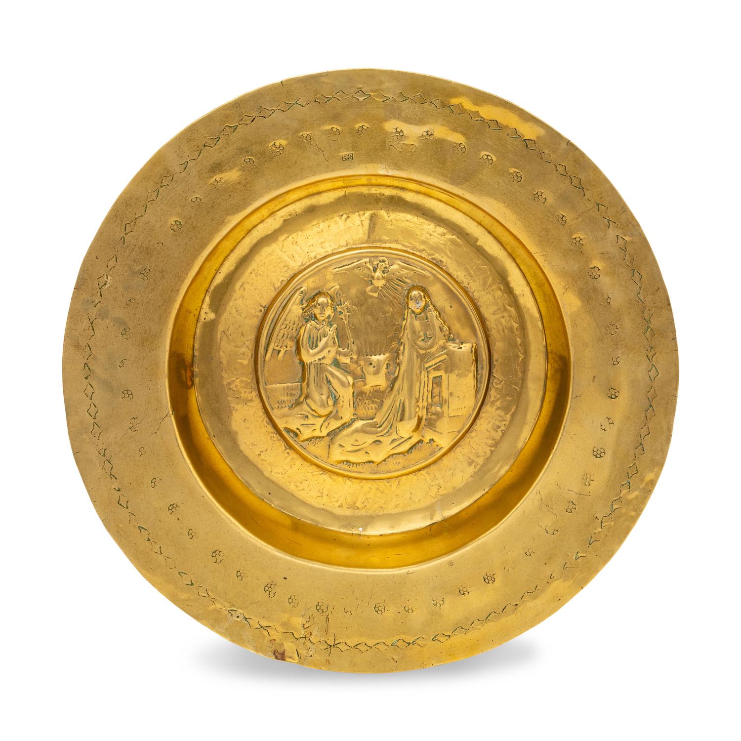 A Nuremburg Brass Alms Dish