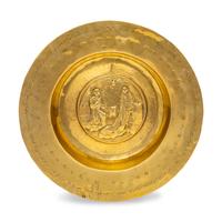 A Nuremburg Brass Alms Dish