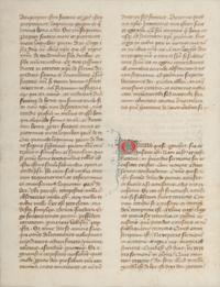 [MANUSCRIPT LEAF -- BIBLE]. One leaf on vellum, in Latin. France, ca 14th century.
