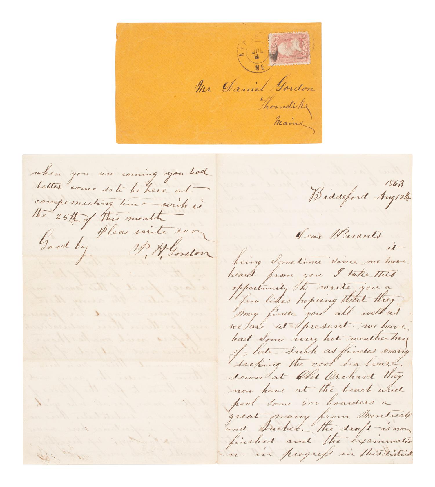 [CIVIL WAR]. Letter with details on the draft & substitution of immigrant and Black soldiers. 1863.