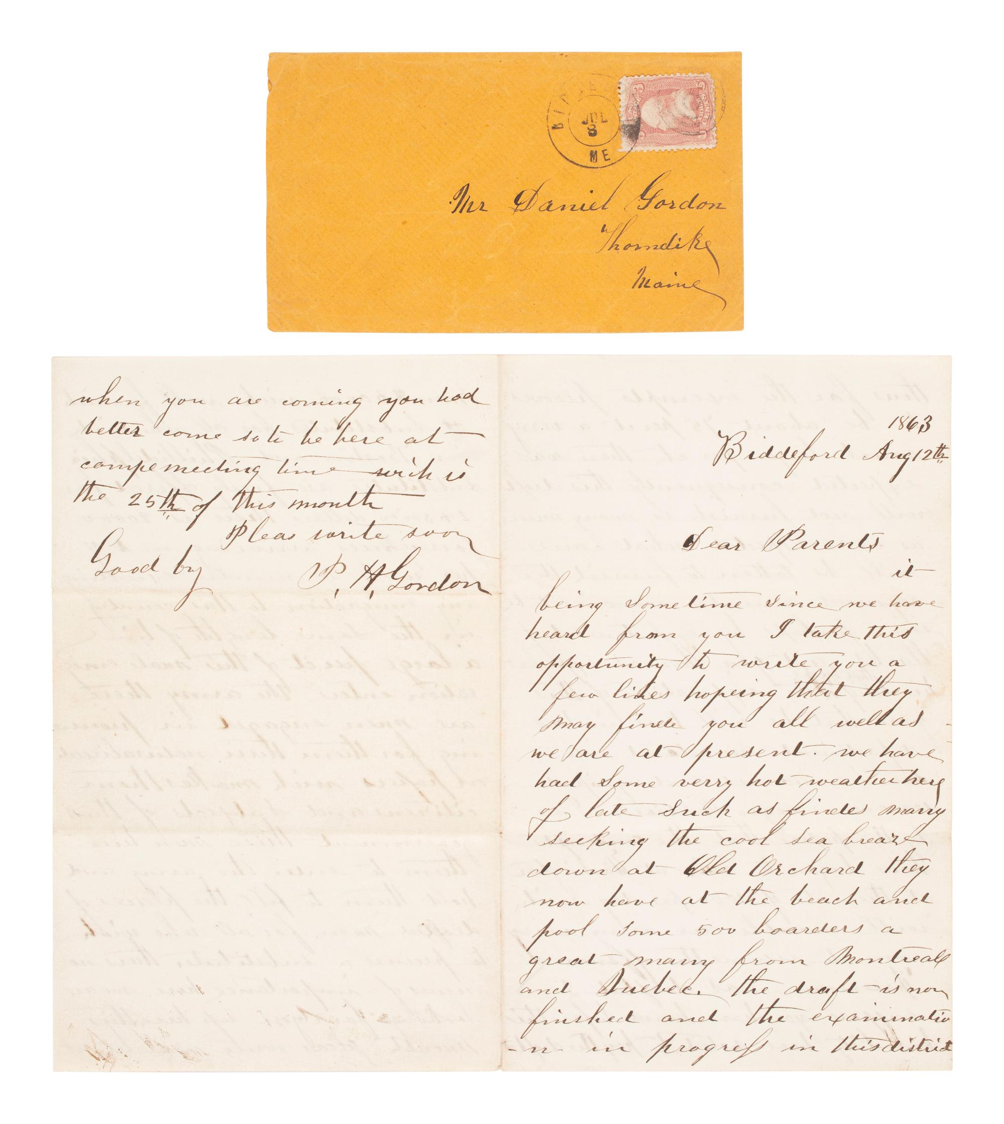 [CIVIL WAR]. Letter with details on the draft & substitution of immigrant and Black soldiers. 1863.