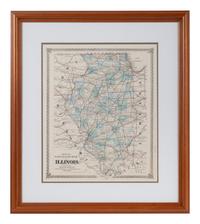 Official Road Map of Illinois. Chicago: Warner & Beers, N.d. Plate 11. 25 ¾ x 23 ¾ in. Matted and framed.