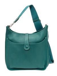 An Hermes Malachite Green Evelyne III GM Handbag, 13" x 12" x 3".