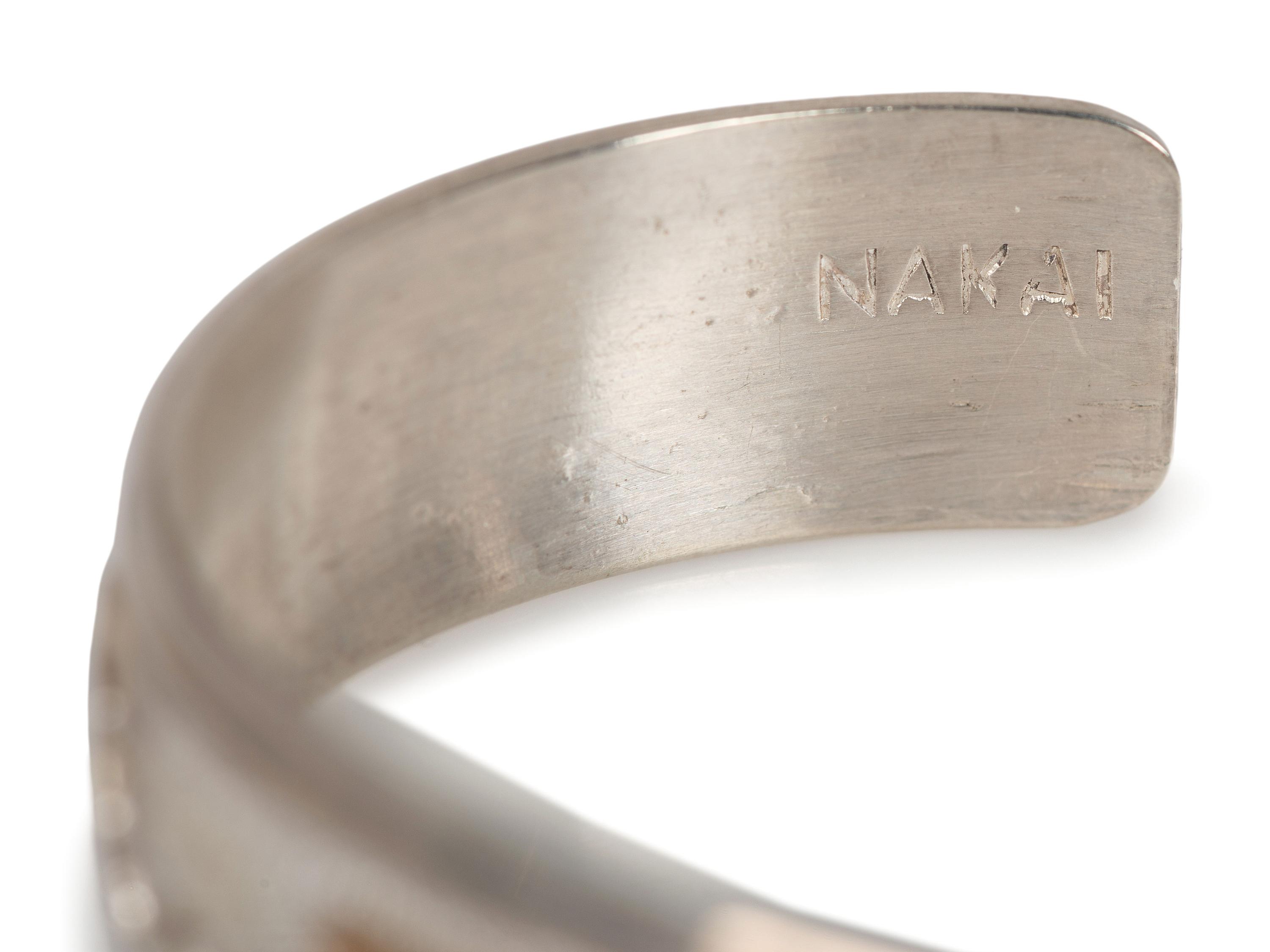 Navajo and Kewa Sterling Silver Necklace AND Cuff Bracelets, with 14K Gold Accents