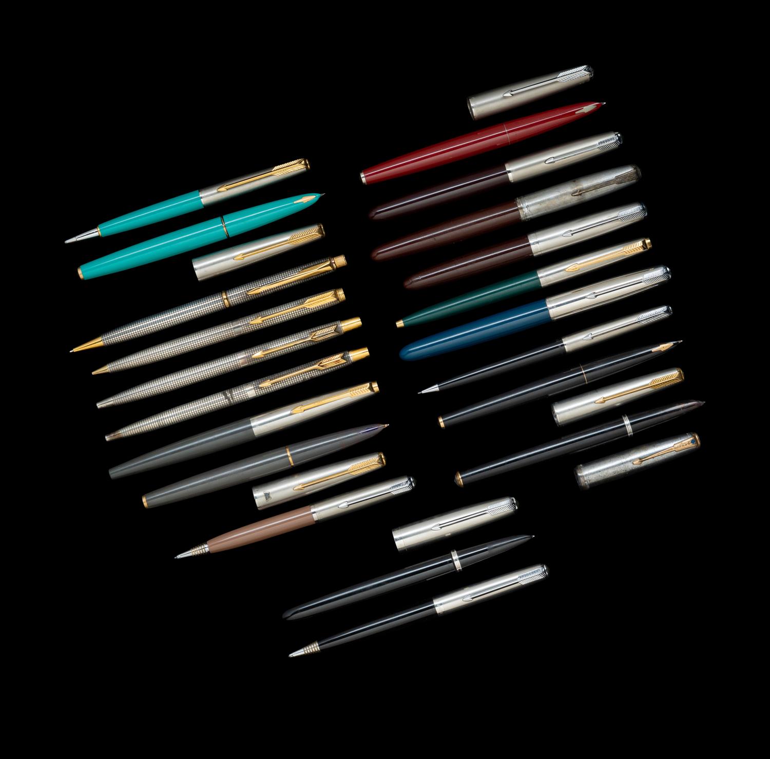 A Collection of Twenty Parker Writing Instruments