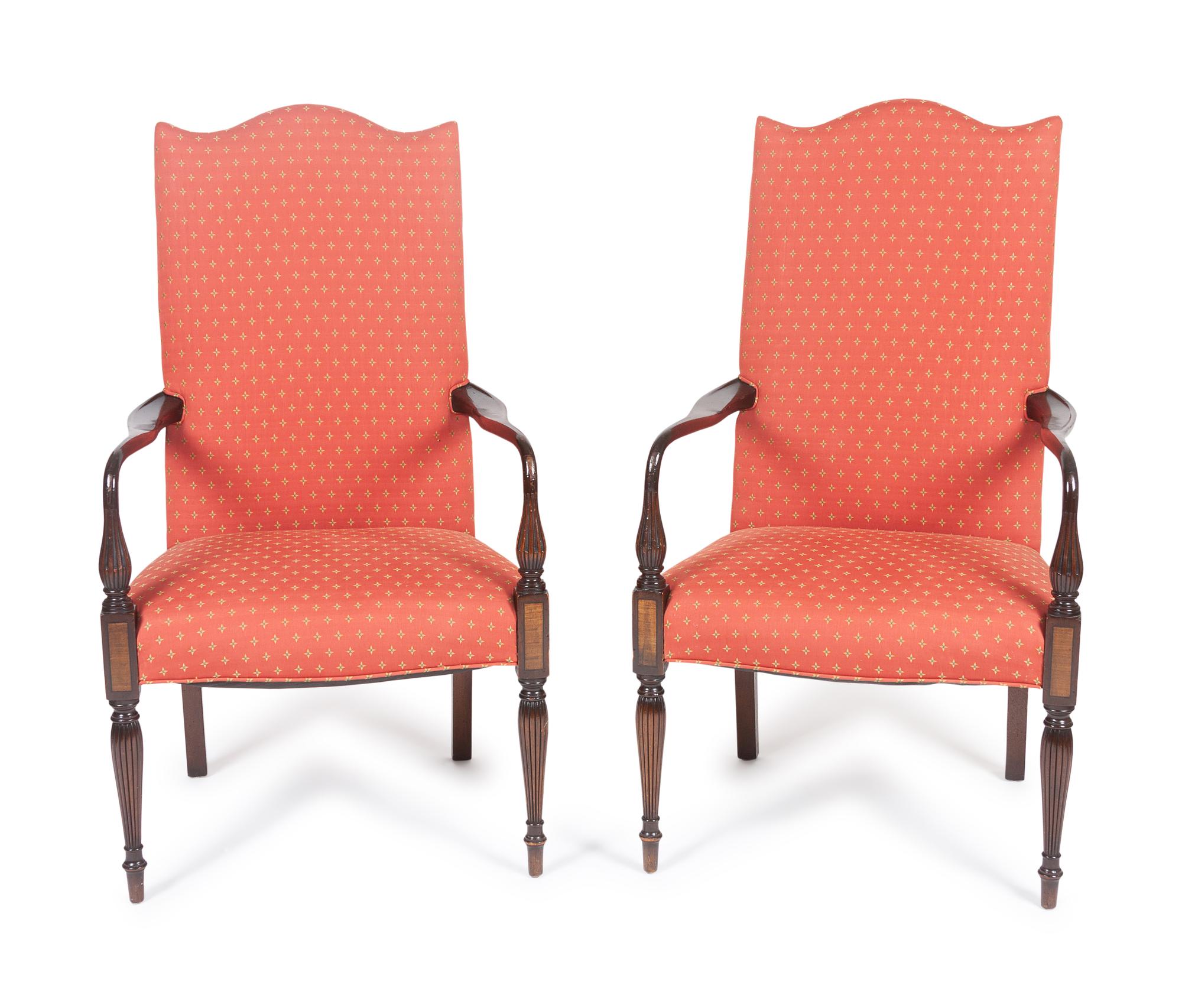 A Pair of American Sheraton Lolling Chairs — LATE 19TH CENTURY