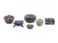 Six Chinese Cloisonné Enamel Covered Boxes