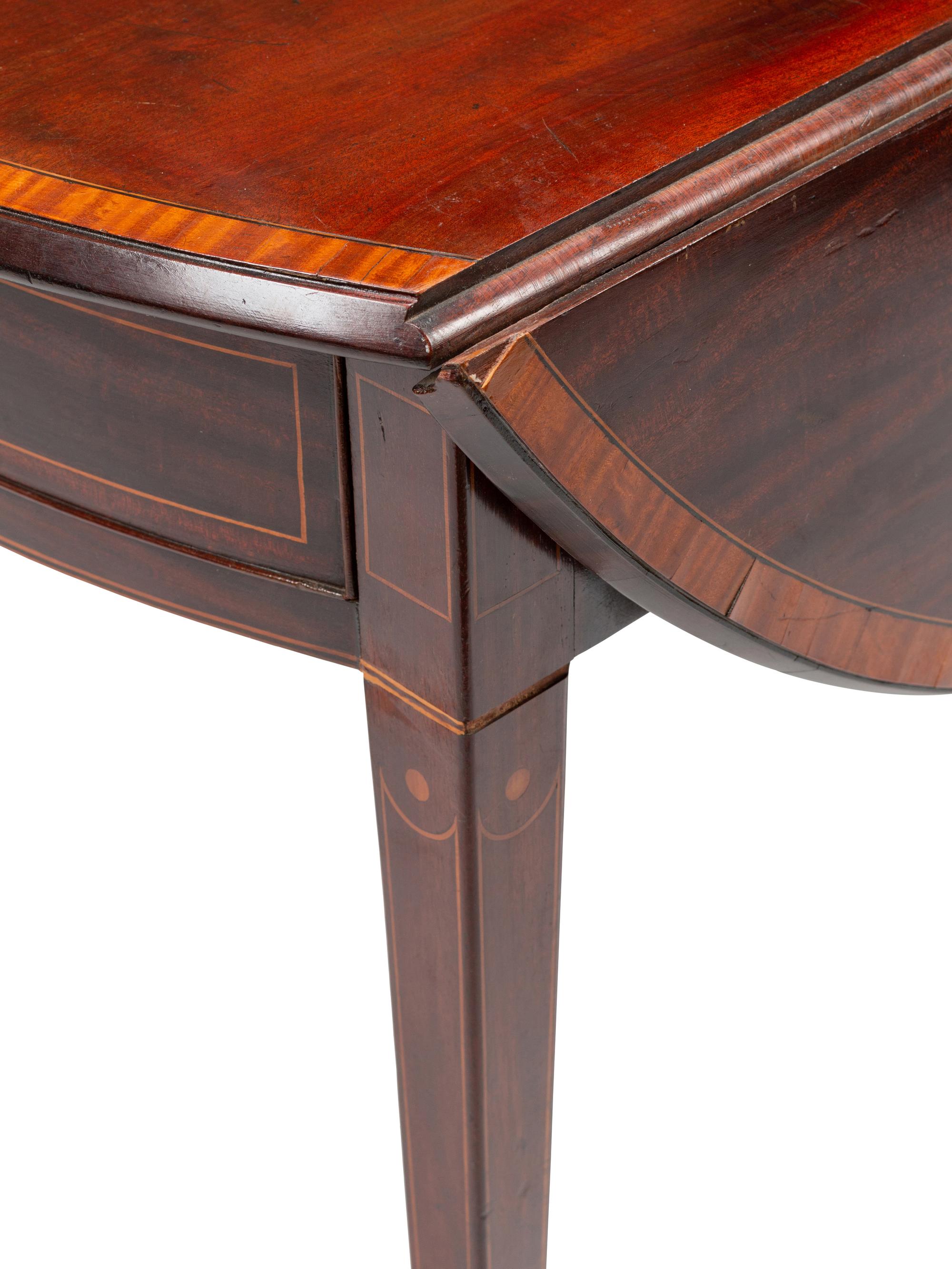 A George III Mahogany and Satinwood Pembroke Table