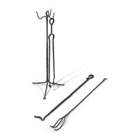 A Group of Four Arts and Crafts Wrought Iron Fireplace Tools