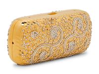 Judith Leiber Gold-Tone Metal/Crystal Minaudière with Tassel