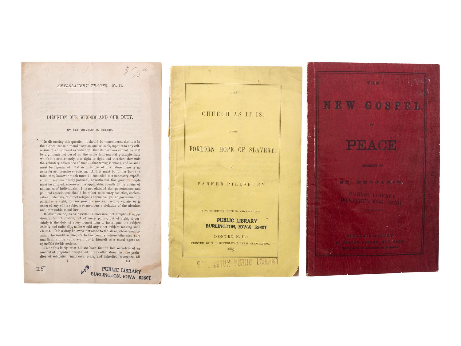 [SLAVERY, ABOLITION & EMANCIPATION]. A group of 40 antebellum and Civil War-era pamphlets on enslavement, abolition, emancipation, and colonization, comprising: