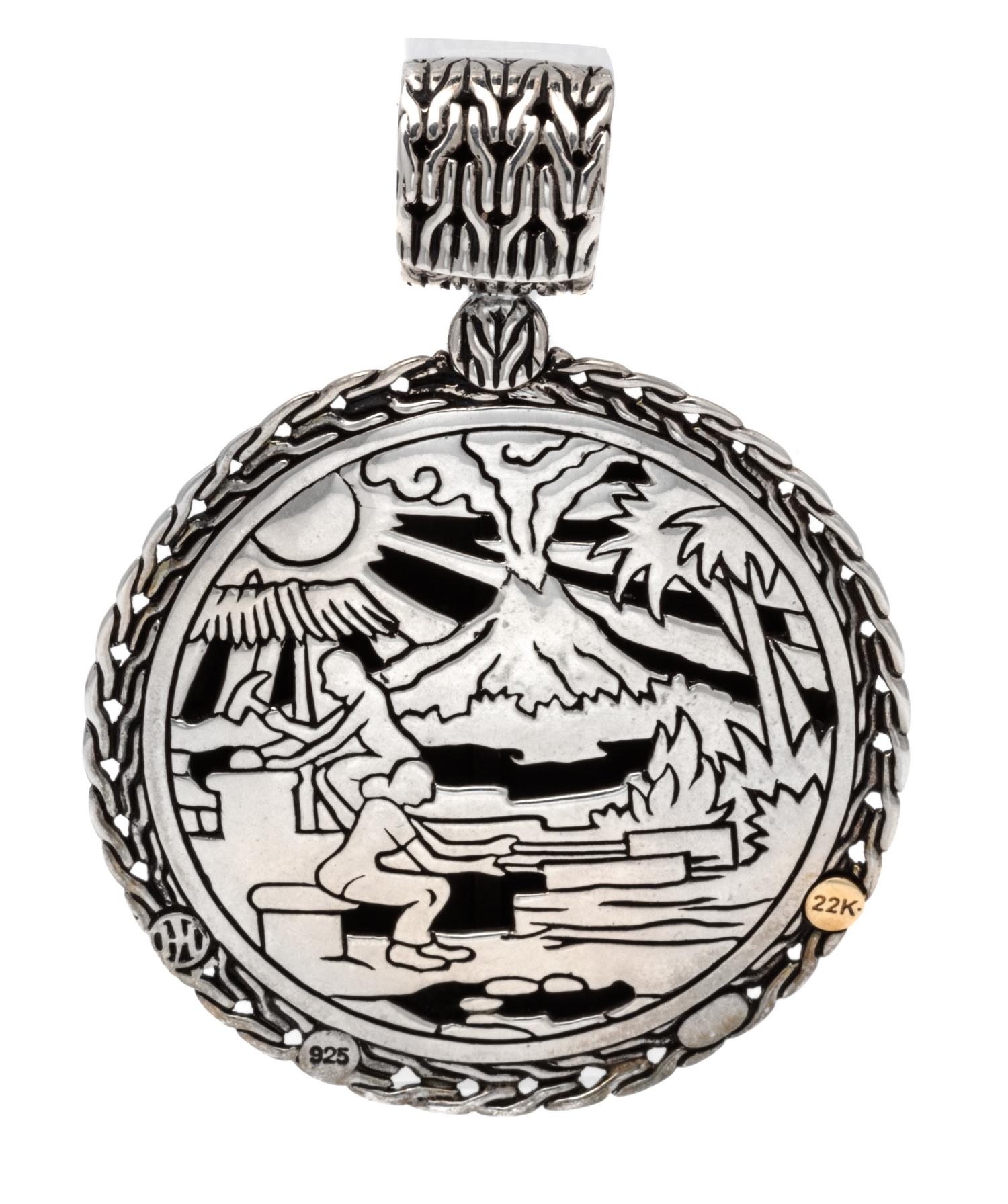 A Sterling Silver and 22 Karat Yellow Gold 'Palu' Enhancer/Pendant, John Hardy, 23.10 dwts.