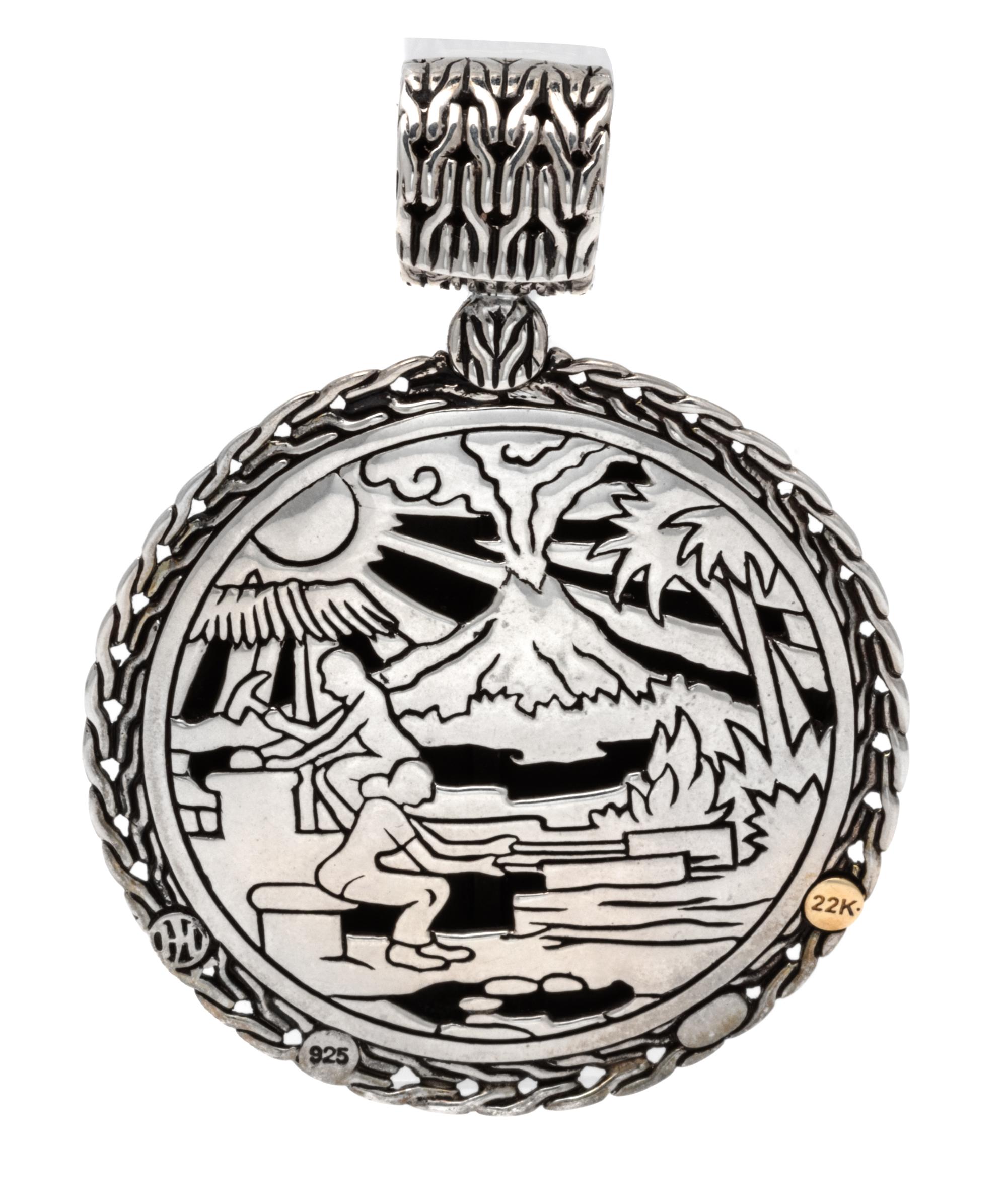 A Sterling Silver and 22 Karat Yellow Gold 'Palu' Enhancer/Pendant, John Hardy, 23.10 dwts.