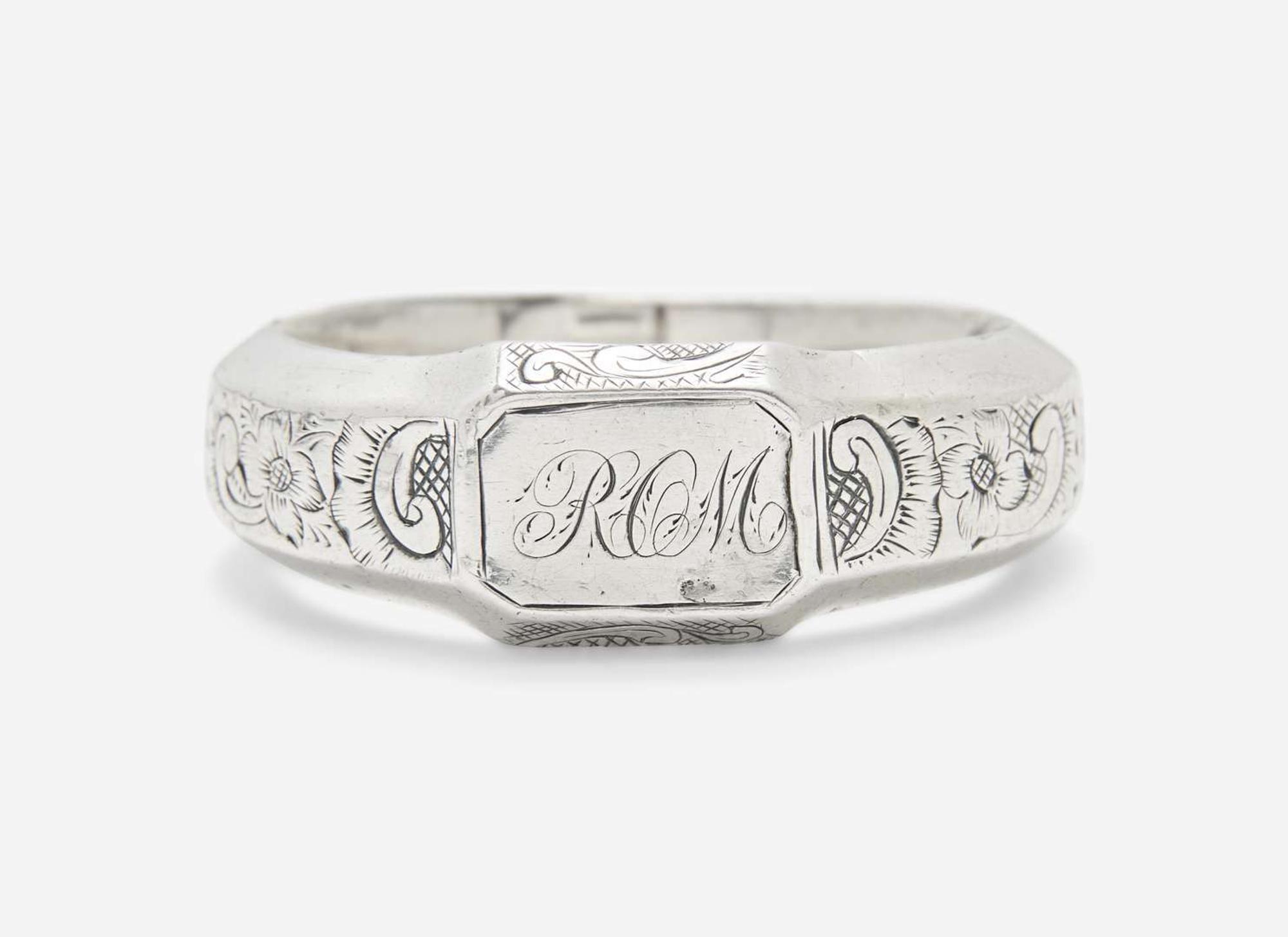 A silver child's bangle / bracelet for Rebecca Ord McMullin (1806-1885), Philadelphia, PA, circa 1810