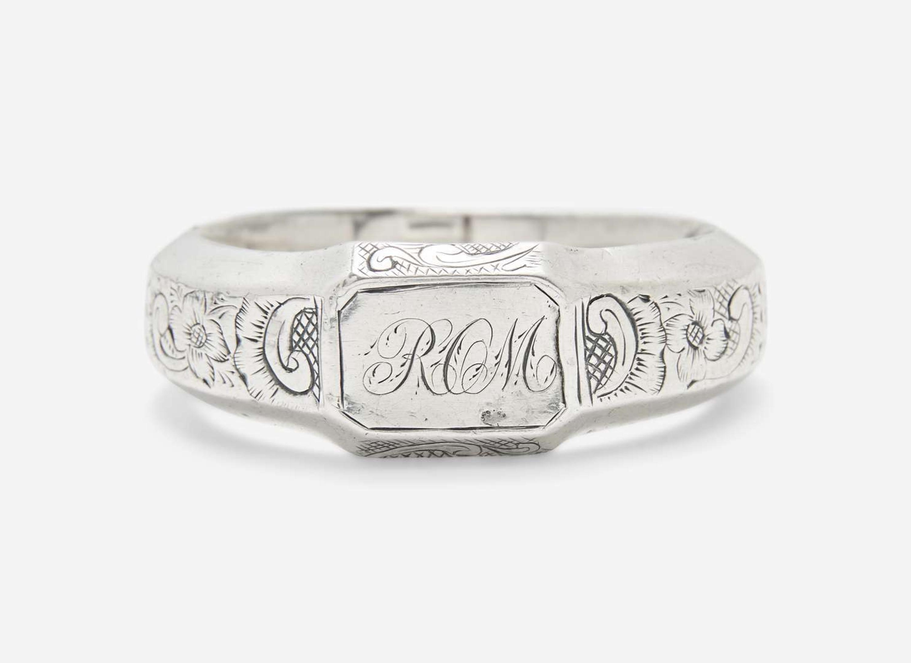 A silver child's bangle / bracelet for Rebecca Ord McMullin (1806-1885), Philadelphia, PA, circa 1810