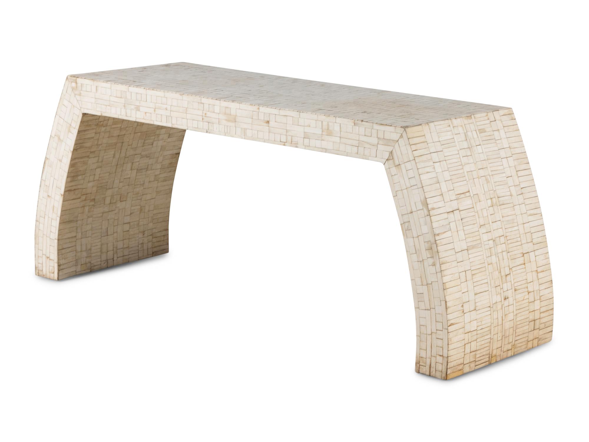 Bone Tile Veneered Console Table