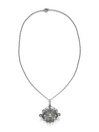 ANTIQUE, WHITE GOLD AND DIAMOND PENDANT