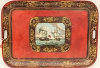 An American Painted Tole Tray Length 30 1/4 inches. — 19TH CENTURY