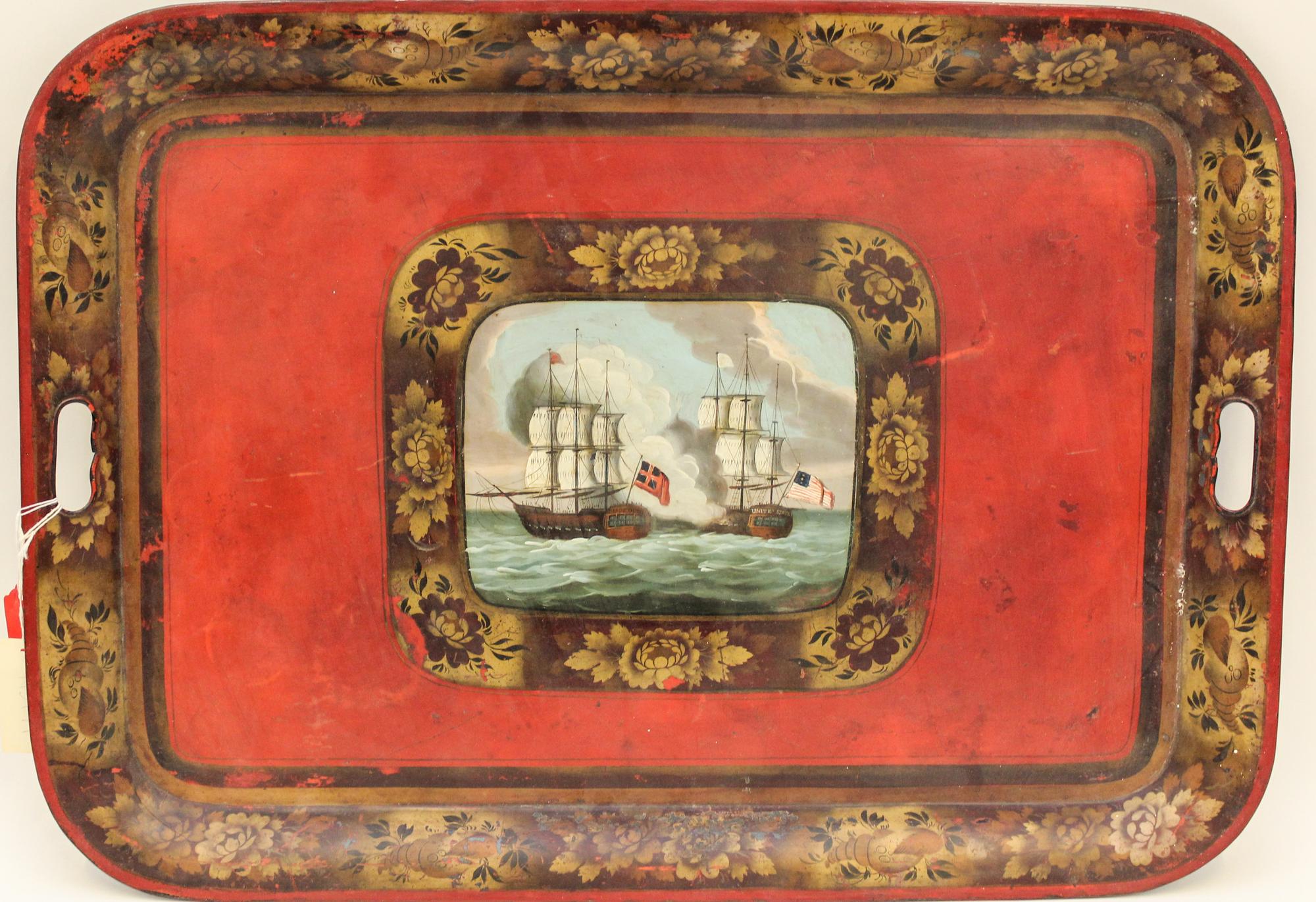 An American Painted Tole Tray Length 30 1/4 inches. — 19TH CENTURY
