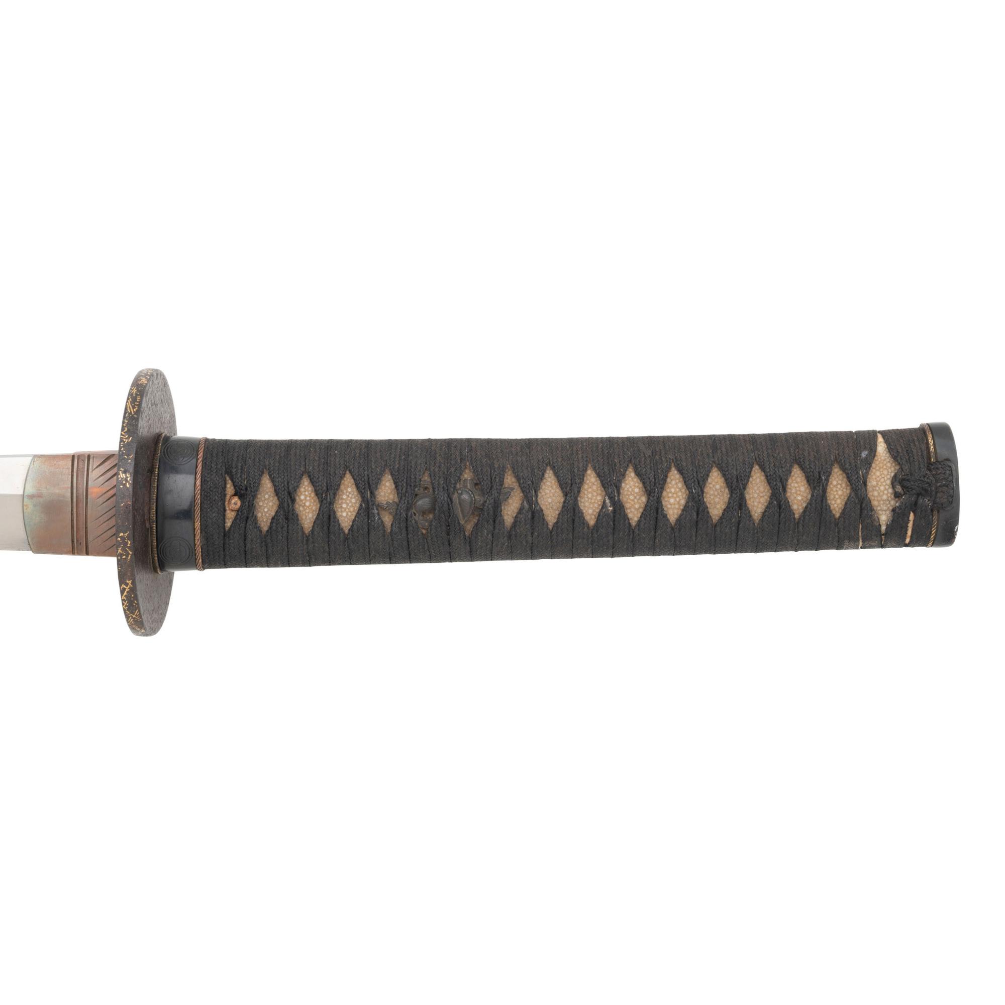 Shin Shinto Wakizashi with Martial Leather Wrapped Scabbard