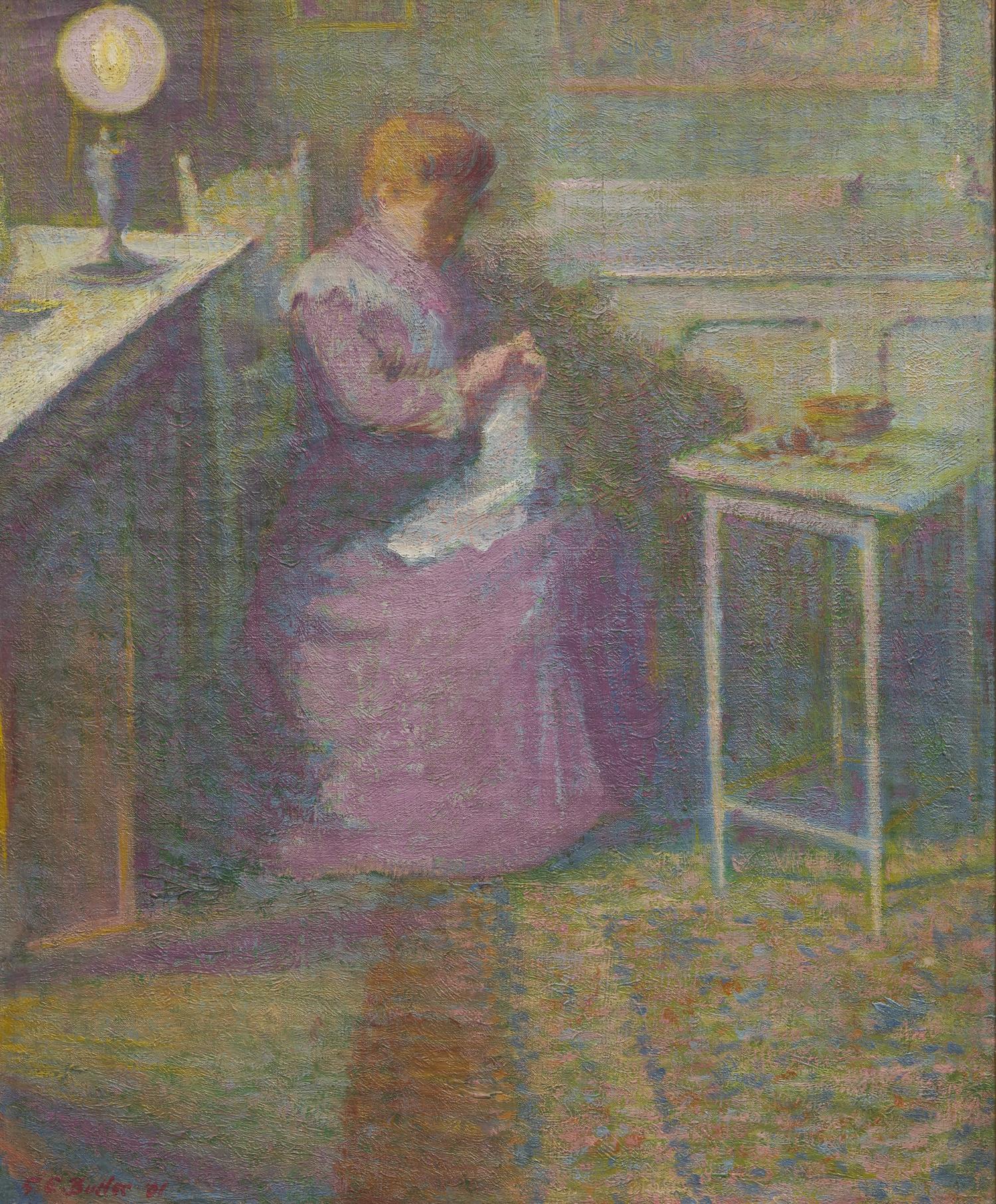 Dining Room in Giverny (Marthe Embroidering) , 1901