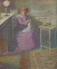 Dining Room in Giverny (Marthe Embroidering) , 1901