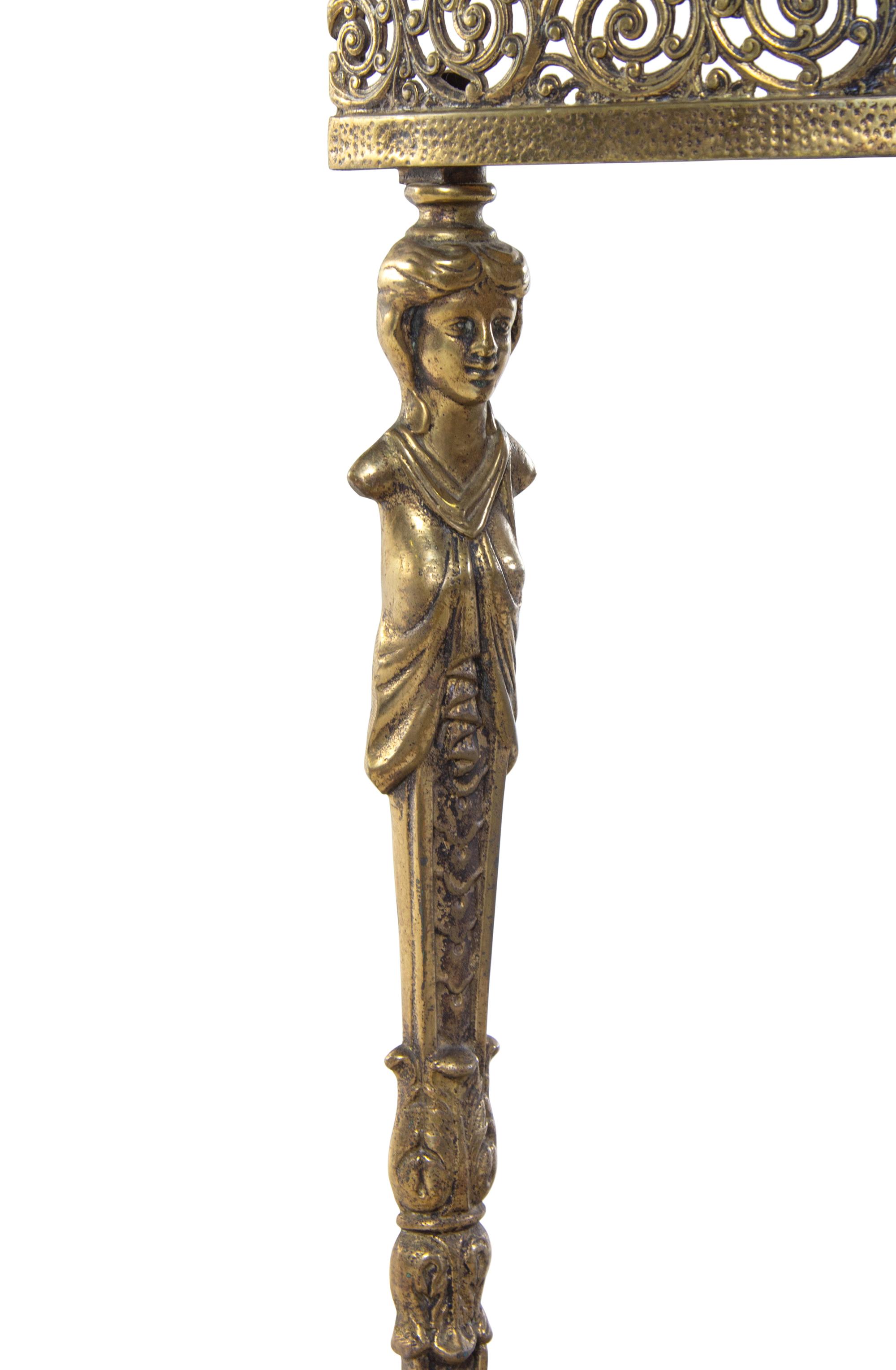 A Neoclassical Brass Onyx-Top Console Table and Mirror in the Style of Oscar Bach
