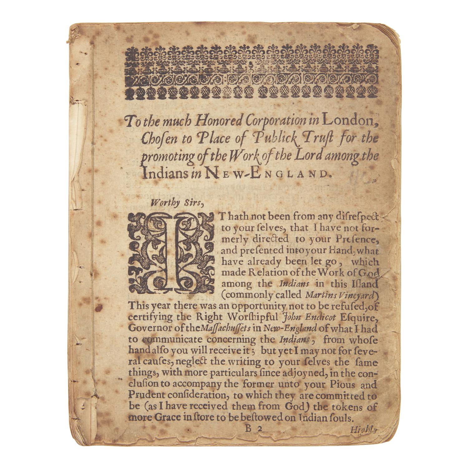 [Native-Americana] Eliot, John, and Thomas Mayhew. Tears of Repentance: Or, a further Narrative of the Progress of the Gospel Amongst the Indians in New-England...