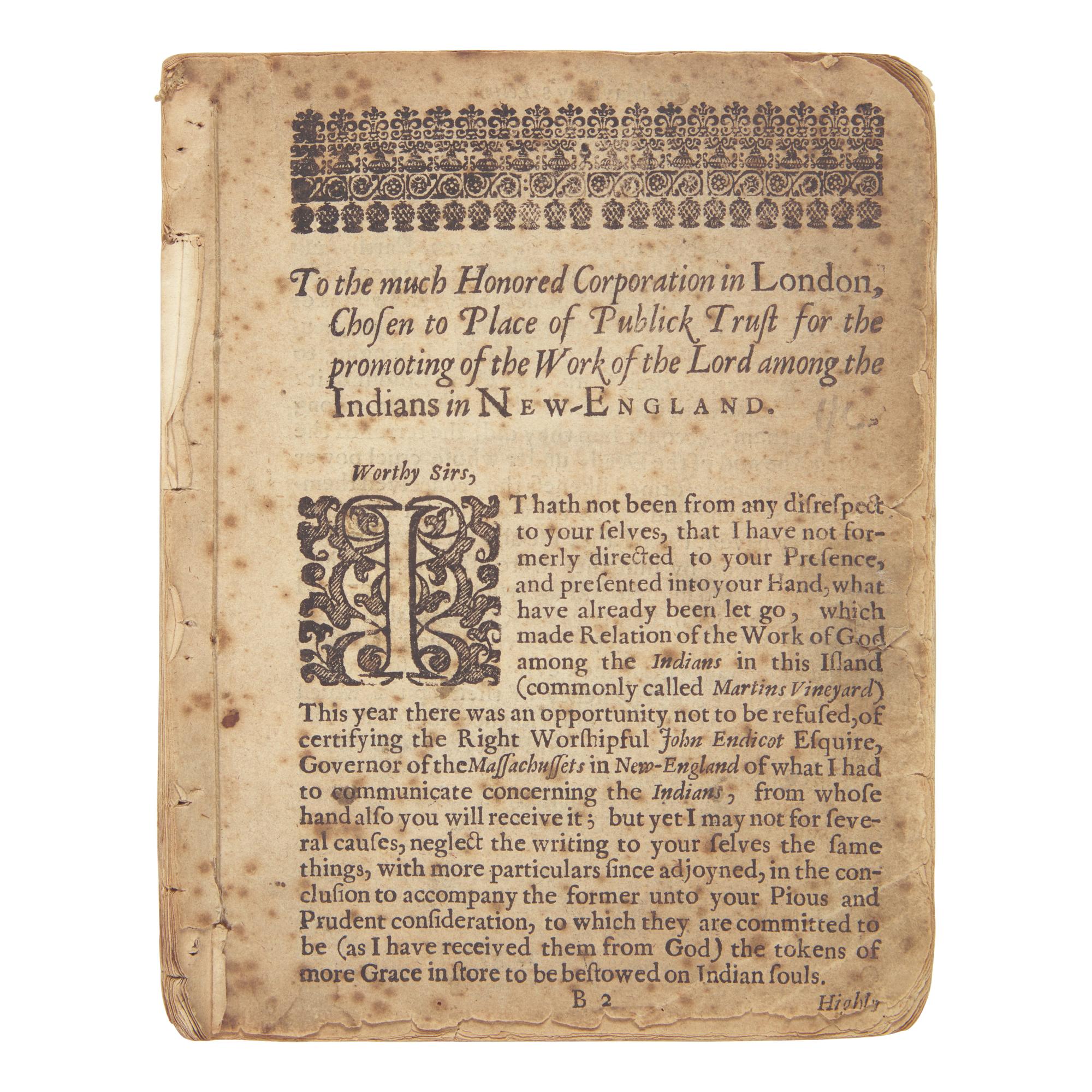[Native-Americana] Eliot, John, and Thomas Mayhew. Tears of Repentance: Or, a further Narrative of the Progress of the Gospel Amongst the Indians in New-England...