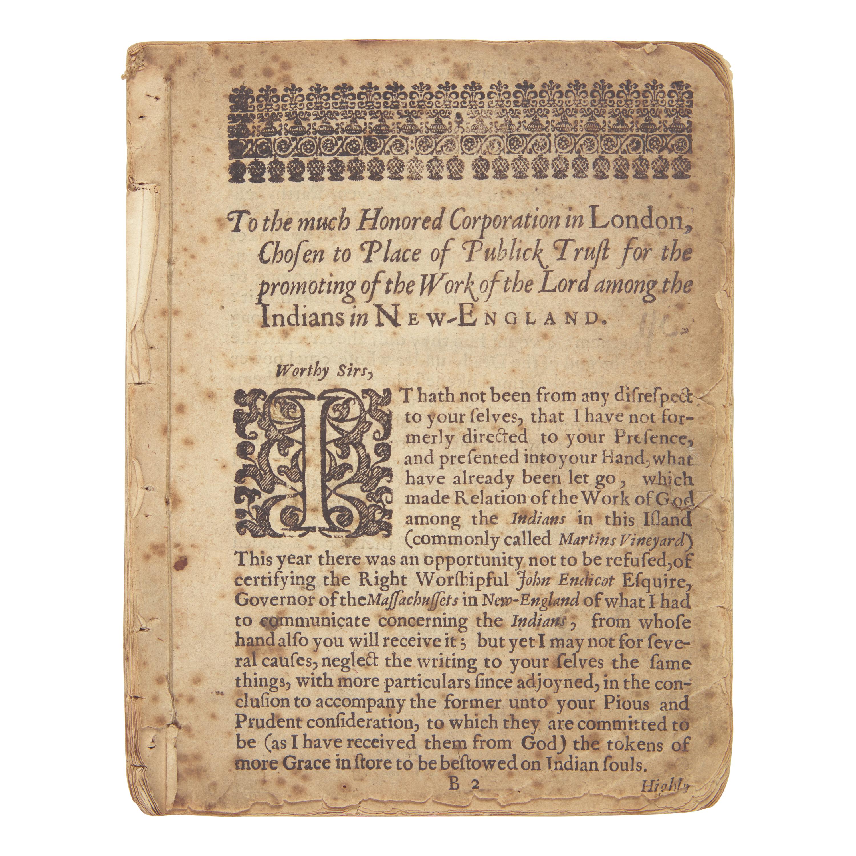 [Native-Americana] Eliot, John, and Thomas Mayhew. Tears of Repentance: Or, a further Narrative of the Progress of the Gospel Amongst the Indians in New-England...