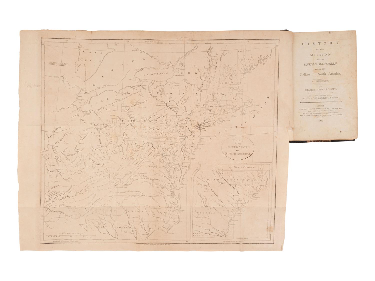 LOSKIEL, George Henry (1740-1814). History of the Mission of the United Brethren Among the Indians in North American . John Stockdale, London: for the Brethren's Society for the Furtherance of the Gospel by John Stockdale, 1797.