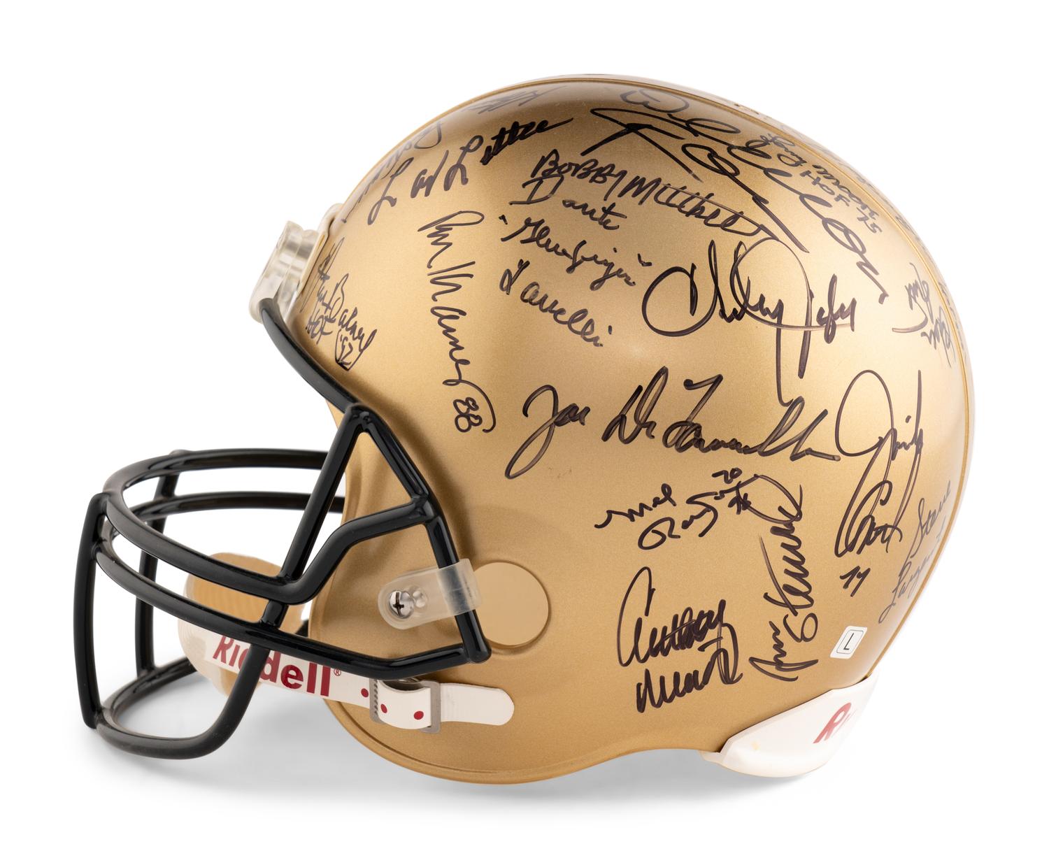 A Mike Ditka HOF Celebrity Golf Classic Multi Signed Autograph Football Helmet from The Collection of Mike Ditka