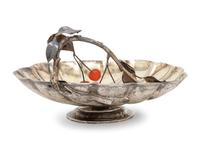 A Fabergé Silver, Parcel-Gilt and Hardstone Mounted Fruit Bowl