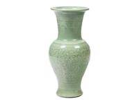 A Chinese Carved Celadon Glazed Vase, Probably Late 19th Century