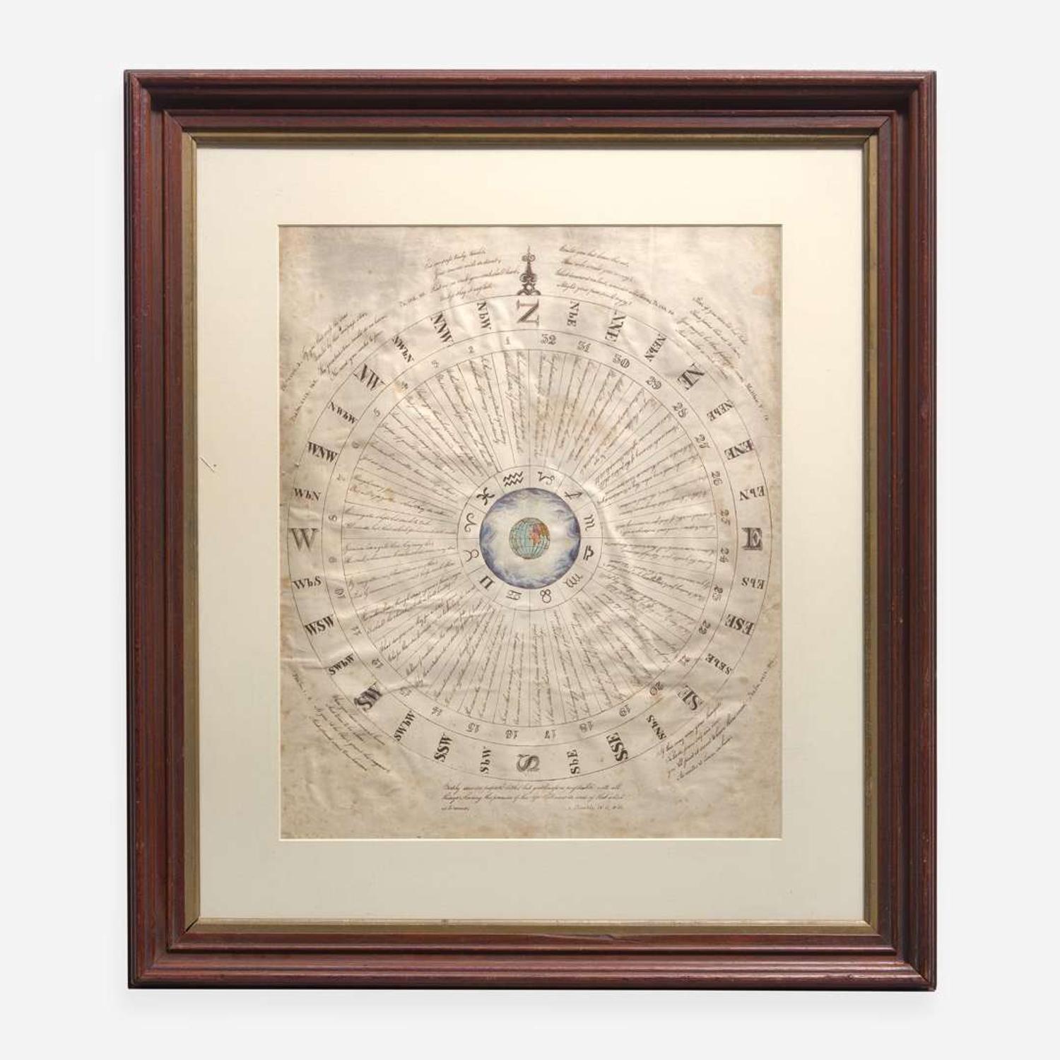 American School 19th century Two Works of Navigational Spiritual Guidance: A Nautical Cut-Work Picture and A Moral Compass for Seaman