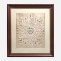 American School 19th century Two Works of Navigational Spiritual Guidance: A Nautical Cut-Work Picture and A Moral Compass for Seaman