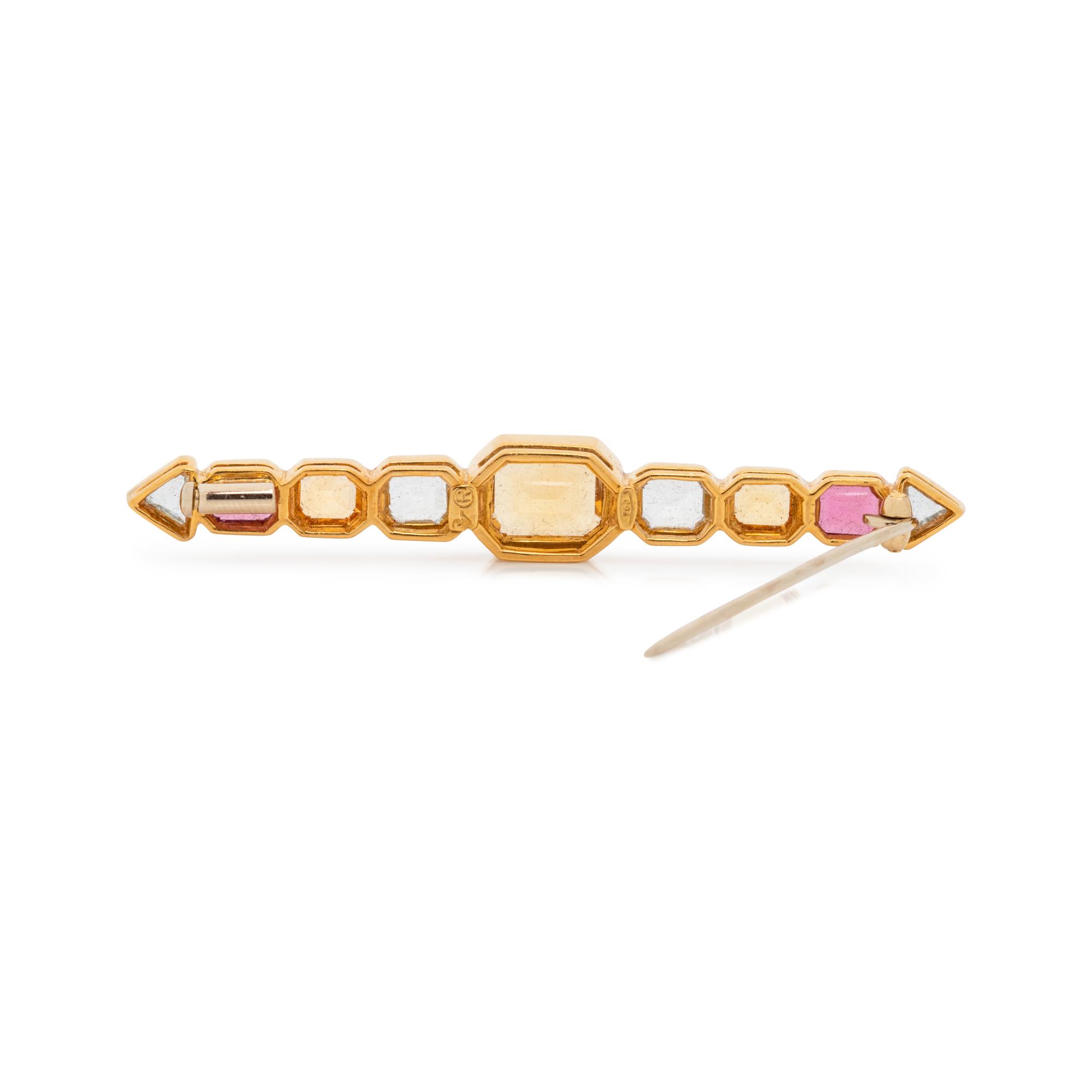 MULTIGEM BAR BROOCH