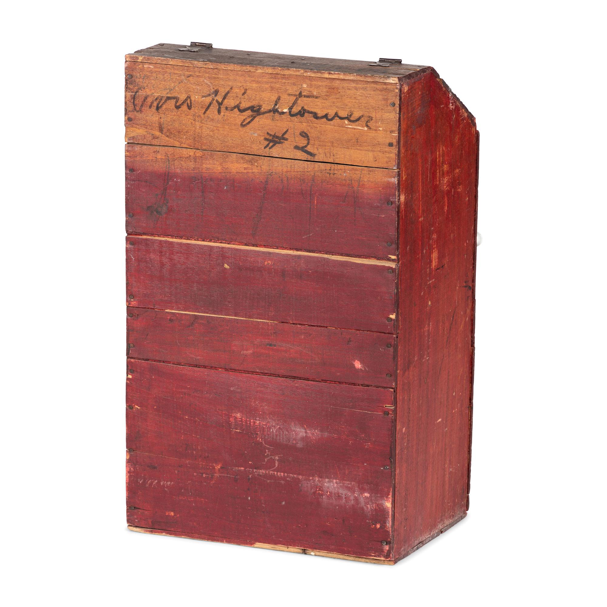 A Stoltz's Painted and Stenciled Wood Coffee Bin