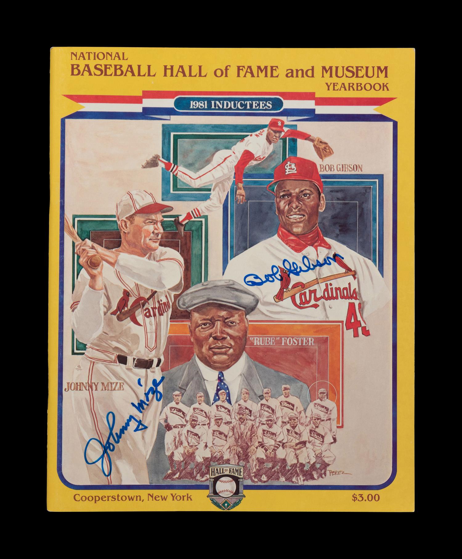 A Group of Three Autographed Baseball Hall of Fame Induction Programs,