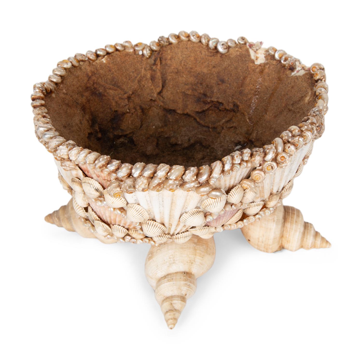 French Shell-Encrusted Footed Jardiniere — 20TH CENTURY