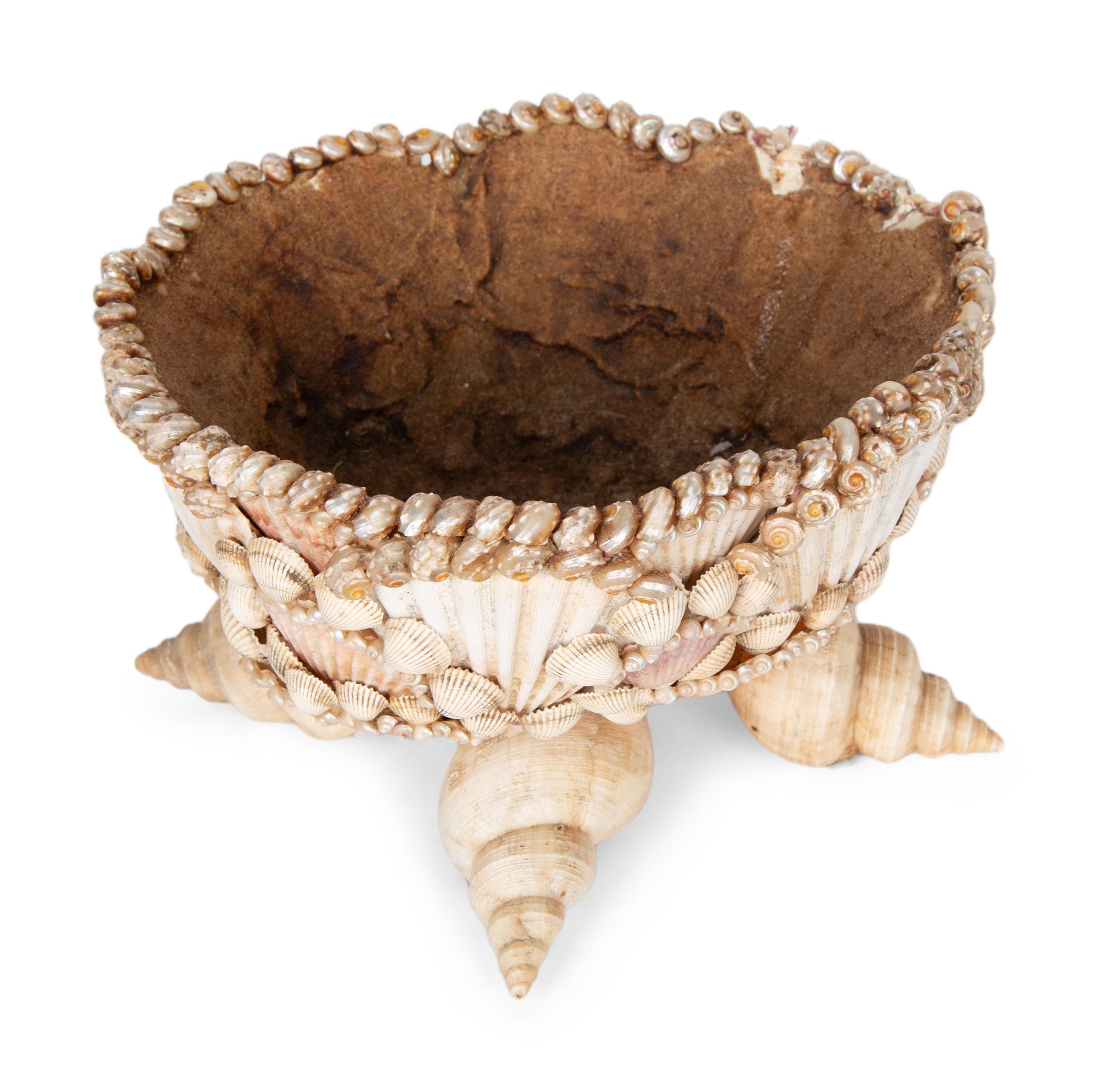 French Shell-Encrusted Footed Jardiniere — 20TH CENTURY
