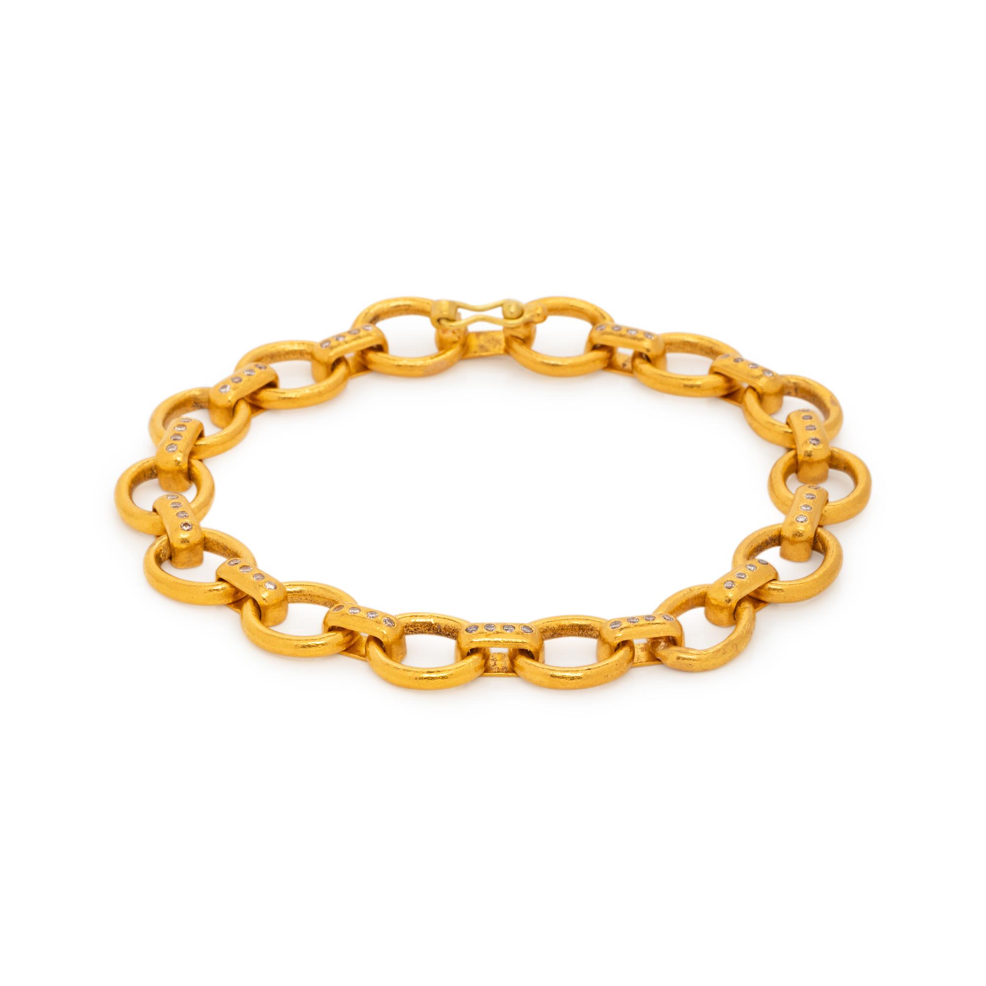 YOSSI HARARI, YELLOW GOLD AND DIAMOND BRACELET