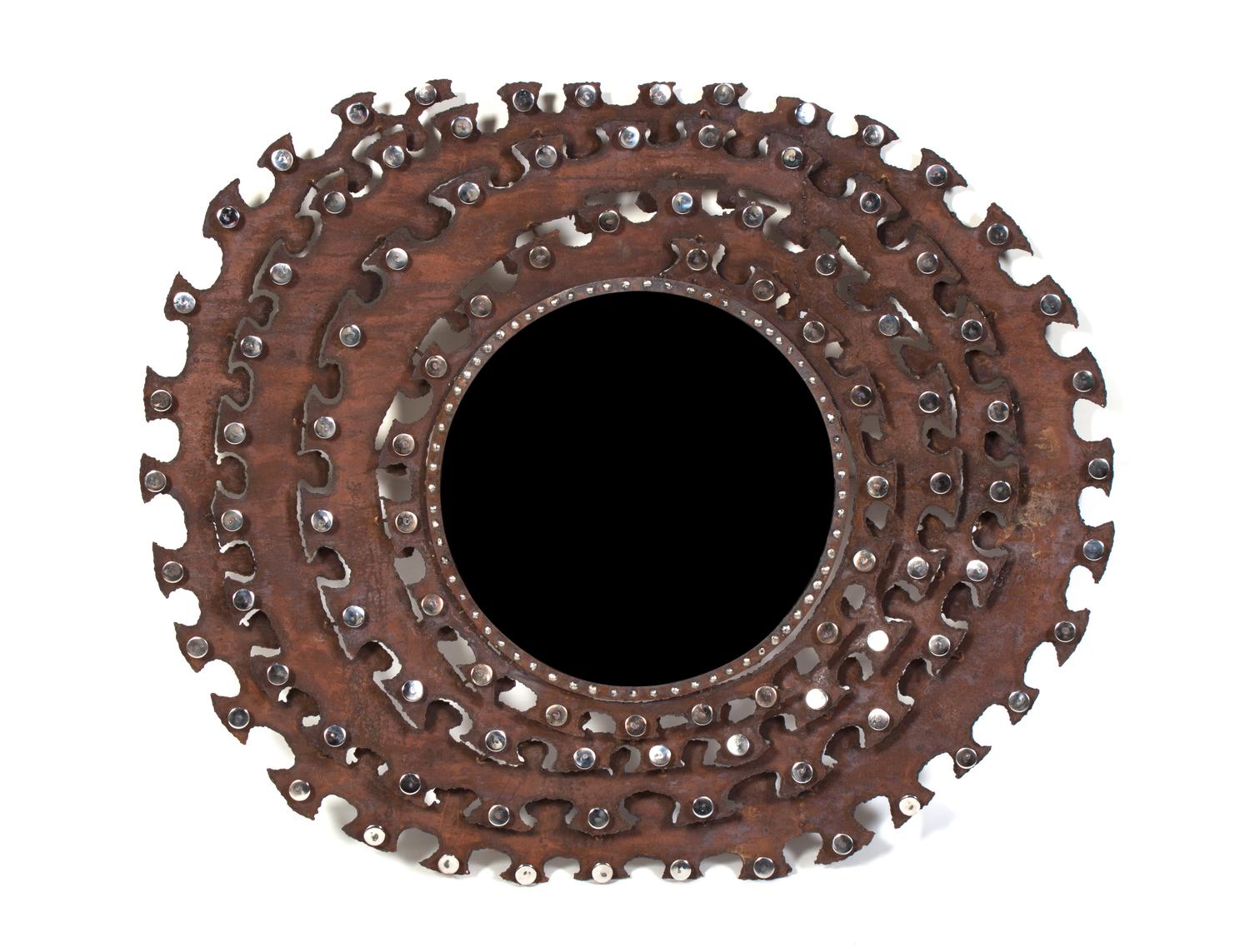 A Wrought Iron Mirror Diameter 57 inches. — 20TH CENTURY