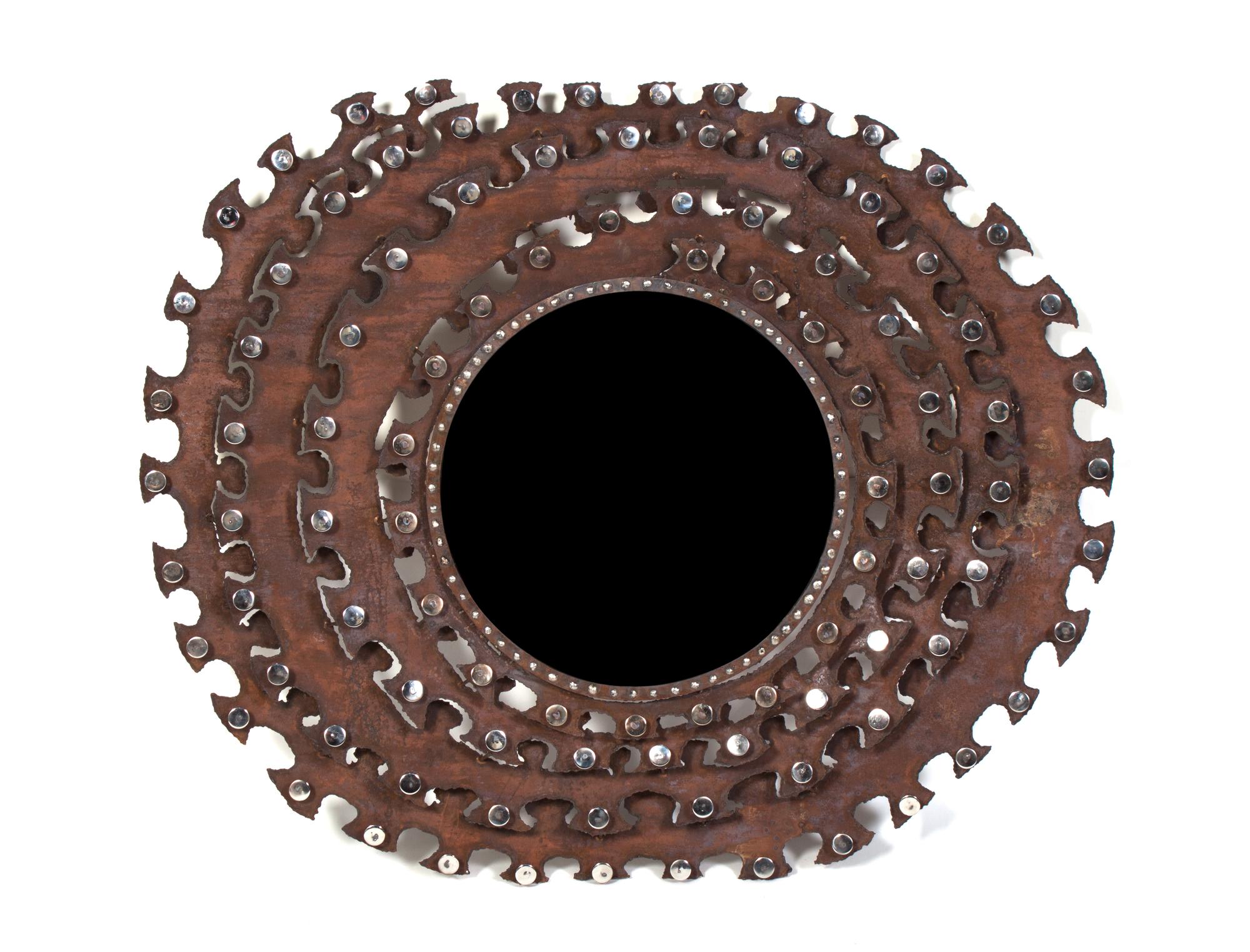 A Wrought Iron Mirror Diameter 57 inches. — 20TH CENTURY