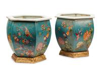 A Pair of Chinese Cloisonné-on-Porcelain Jardinières