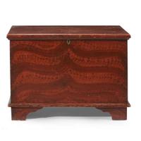 Small painted and faux-grained blanket chest Probably Pennsylvania, circa 1830