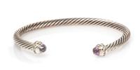 DAVID YURMAN, STERLING SILVER, GEMSTONE AND DIAMOND 'CABLE CLASSIC' CUFF BRACELET