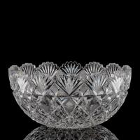 A Dorflinger Brilliant-Cut Glass Punch Bowl, Possibly in the Marlboro Pattern