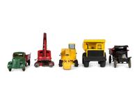 Five American Toy Construction Vehicles
